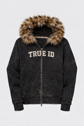 TRUE IDENTITY fur hoodie zip up