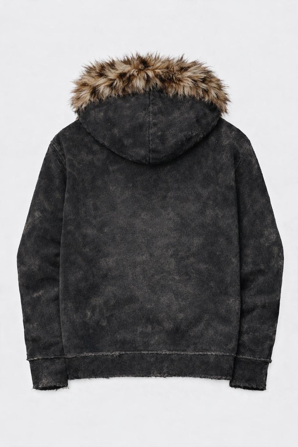 TRUE IDENTITY fur hoodie zip up